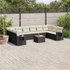 Image de vidaXL Salon de Jardin avec Coussins 11 pcs, Canapés de Terrasse, Ensemble de Meubles de Patio, Mobilier d'Extérieur, Noir 3257064
