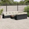 Image de 11 pieces Vidaxl resine tressee 10 personnes salon de jardin modulable 62 x 62 x 69 noir