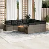 Image de vidaXL Salon de Jardin avec Coussins 13 pcs, Canapés de Terrasse, Ensemble de Meubles de Patio, Mobilier d'Extérieur, Gris 3257166