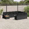 Image de vidaXL Salon de Jardin avec Coussins 9 pcs, Canapés de Terrasse, Ensemble de Meubles de Patio, Mobilier d'Extérieur, Noir 3259395