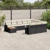 Image de Salon de jardin modulable Vidaxl resine tressee 10 personnes 11 pieces 62 x 62 x 69 cm noir
