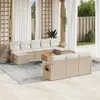 Image de vidaXL Salon de Jardin avec Coussins 10 pcs, Canapés avec Pieds Réglables, Ensemble de Meubles d'Extérieur Patio Terrasse, 3250420