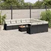 Image de Salon de jardin modulable Vidaxl 11 personnes resine tressee 12 pieces 62 x 62 x 69 noir
