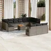 Image de Salon de jardin modulable Vidaxl gris 14 pieces resine tressee 62 x 62 x 69 cm