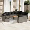 Image de vidaXL Salon de Jardin avec Coussins 13 pcs, Canapés de Terrasse, Ensemble de Meubles de Patio, Mobilier d'Extérieur, Gris 3257145