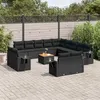 Image de vidaXL 14-delige Loungeset met kussens poly rattan zwart3257168
