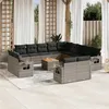 Image de Salon de jardin modulable VIDAXL resine tressee gris 14 pieces x 62 x 69