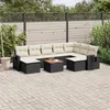 Image de vidaXL Salon de Jardin avec Coussins 10 pcs, Canapés de Terrasse, Ensemble de Meubles de Patio, Mobilier d'Extérieur, Noir 3257176