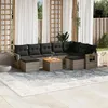 Image de 9 personnes Vidaxl salon de jardin modulable resine tressee gris 62 x 62 x 69 10 pieces