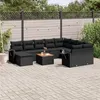 Image de Salon de jardin modulable Vidaxl 11 pieces noir 10 personnes 62 x 62 x 69 cm resine tressee