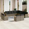 Image de Salon de jardin modulable vidaxl 10 personnes 11 pieces resine tressee 62 x 62 x 69 cm beige