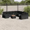 Image de Salon de jardin modulable Vidaxl resine tressee noir 12 pieces 62.0 x 62 x 69