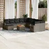 Image de Salon de jardin modulable Vidaxl resine tressee gris 12 pieces 62 x 62 x 69
