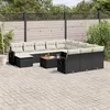 Image de Salon de jardin modulable Vidaxl 13 pieces 12 personnes noir 62 x 62 x 69 resine tressee
