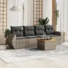 Image de Salon de jardin modulable Vidaxl rotin gris 5 pieces x 70 x 69 4 personnes