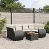 Image de vidaXL Salon de Jardin avec Coussins 7 pcs, Canapés de Terrasse, Ensemble de Meubles de Patio, Mobilier d'Extérieur, Noir 3257232