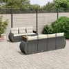 Image de vidaXL Salon de Jardin avec Coussins 8 pcs, Canapés de Terrasse, Ensemble de Meubles de Patio, Mobilier d'Extérieur, Noir 3257239