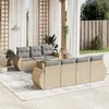 Image de Salon de jardin modulable vidaxl rotin 8 pieces beige 55 x 62 x 69 cm 7 personnes