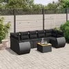 Image de Salon de jardin modulable Vidaxl resine tressee noir 8 pieces 62.0 x 62 x 69