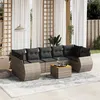 Image de 7 personnes Vidaxl salon de jardin modulable resine tressee gris 62 x 62 x 69 8 pieces
