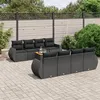 Image de Salon de jardin modulable Vidaxl 9 pieces noir resine tressee 62 x 55 x 69 cm 8 personnes