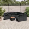 Image de Noir Vidaxl 8 personnes salon de jardin modulable 9 pieces 62 x 62 x 69 resine tressee