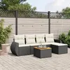 Image de vidaXL Salon de Jardin avec Coussins 6 pcs, Canapés de Patio, Ensemble de Meubles, Mobilier de Terrasse Extérieur, Noir 3257309