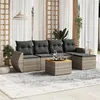 Image de Salon de jardin modulable vidaxl resine tressee gris 5 personnes 62 x 55 x 69 cm 6 pieces