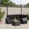 Image de Salon de jardin modulable Vidaxl resine tressee noir 5 pieces 62 x 62 x 69 4 personnes