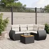 Image de vidaXL Salon de Jardin avec Coussins 5 pcs, Canapés de Terrasse, Ensemble de Meubles de Patio, Mobilier d'Extérieur, Noir 3257316