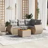 Image de Salon de jardin modulable vidaxl resine tressee 5 pieces 4 personnes 62 x 62 x 69 cm beige
