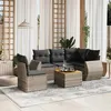 Image de Salon de jardin modulable Vidaxl gris resine tressee 6 pieces 62 x 62 x 69 cm 5 personnes