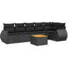 Image de Salon de jardin modulable Vidaxl noir 7 pieces resine tressee 62 x 62 x 69 6 personnes