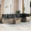Image de Salon de jardin modulable Vidaxl gris resine tressee 7 pieces 62 x 62 x 69 cm 6 personnes