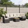 Image de Resine tressee Vidaxl salon de jardin modulable 6 personnes 7 pieces 62 x 62 x 69 noir