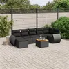 Image de vidaXL 8-delige Loungeset met kussens poly rattan zwart3257441