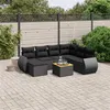 Image de vidaXL 8-delige Loungeset met kussens poly rattan zwart3257448