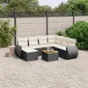 Image de Salon de jardin modulable VIDAXL rotin noir 8 pieces x 70 x 69 7 personnes