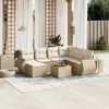 Image de Salon de jardin modulable vidaxl 8 personnes 8 pieces resine tressee 62 x 62 x 69 cm beige