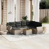 Image de vidaXL Salon de Jardin avec Coussins 8 pcs, Canapés de Patio, Ensemble de Meubles, Mobilier de Terrasse Extérieur, Gris 3257453