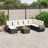 Image de Salon de jardin modulable vidaxl rotin 9 pieces 8 personnes 62 x 62 x 69 cm noir