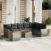 Image de Salon de jardin modulable vidaxl 9 personnes resine tressee gris 62 x 62 x 69 cm 10 pieces