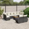 Image de vidaXL Salon de Jardin avec Coussins 10 pcs, Canapés de Terrasse, Ensemble de Meubles de Patio, Mobilier d'Extérieur, Noir 3257484