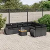 Image de vidaXL Salon de Jardin avec Coussins 10 pcs, Canapés de Patio, Ensemble de Meubles, Mobilier de Terrasse Extérieur, Noir 3224335