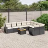 Image de vidaXL Salon de Jardin avec Coussins 10 pcs, Canapés de Terrasse, Ensemble de Meubles de Patio, Mobilier d'Extérieur, Noir 3257491