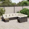 Image de vidaXL Salon de Jardin avec Coussins 10 pcs, Canapés de Terrasse, Ensemble de Meubles de Patio, Mobilier d'Extérieur, Noir 3257498