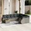 Image de Salon de jardin modulable Vidaxl 9 personnes gris 10 pieces 62 x 62 x 69 resine tressee