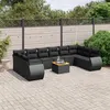 Image de Noir Vidaxl 11 pieces 10 personnes resine tressee 62 x 62 x 69 salon de jardin modulable