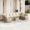 Image de vidaXL Salon de Jardin avec Coussins 11 pcs, Canapés de Terrasse, Ensemble de Meubles de Patio, Mobilier d'Extérieur, Beige 3257507