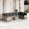 Image de Resine tressee Vidaxl salon de jardin modulable 10 personnes 11 pieces 62 x 62 x 69 gris